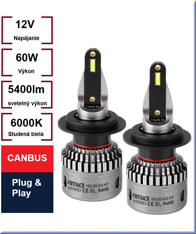 Led žiarovky H7/H18 série K3 Canbus