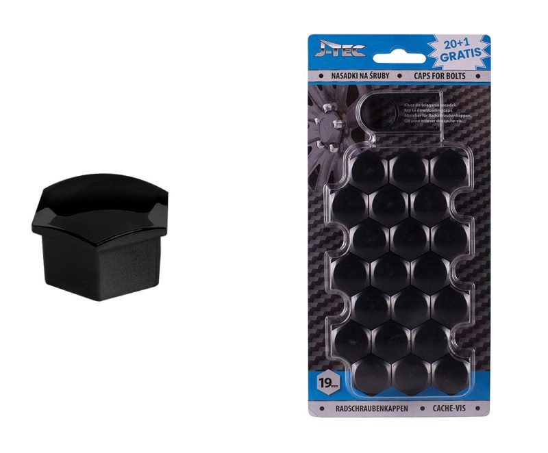 Sada krytiek pre skrutky kolies 19 mm - čierne