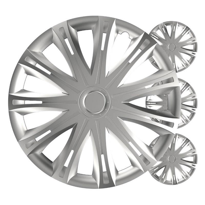 Puklice na kolesá 4ks sada Spark strieborná 15" COLOR BOX