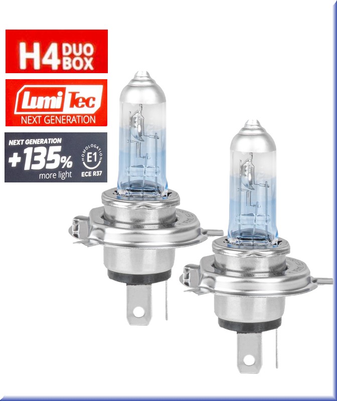 Halogénový blister (2ks) H4 12V 60/55W LumiTec NEXT GENERATION +135% DUO