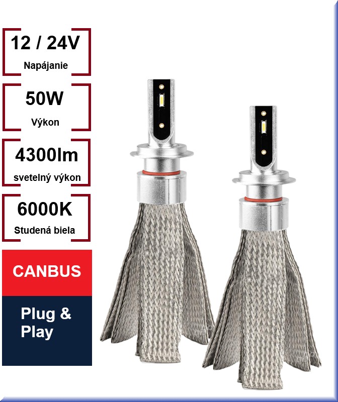 LED žiarovky H7 série FLEX+ canbus 12V 24V