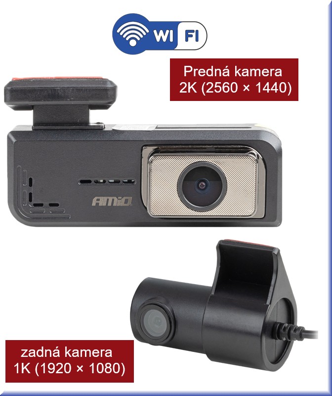 Kamera do auta so zadnou kamerou 2K + 1K WIFI Full HD