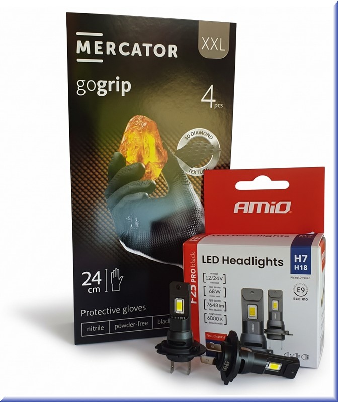 LED Autožiarovky H7 F25 PRO (Sada 2ks) + Nitrilové montážne rukavice 4ks