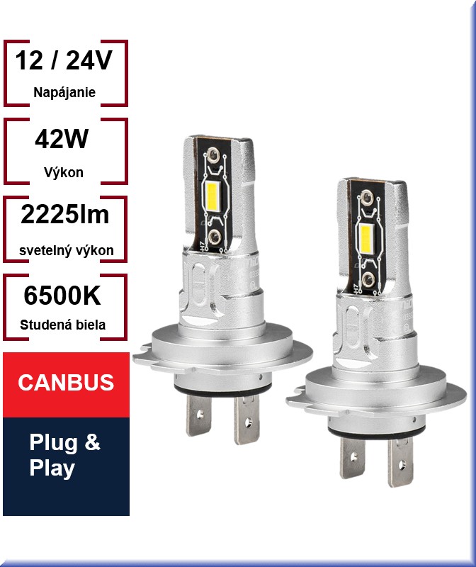 Led žiarovky H7/H18 series H-mini