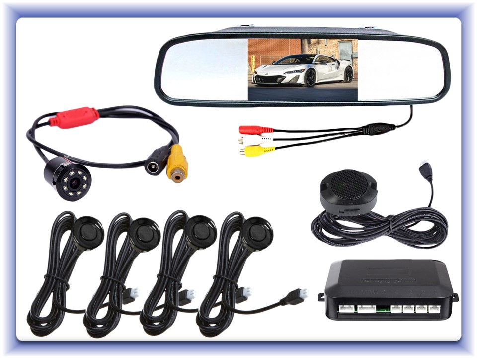 Parkovací asistent s kamerou + monitor 4,3" v zrkadle