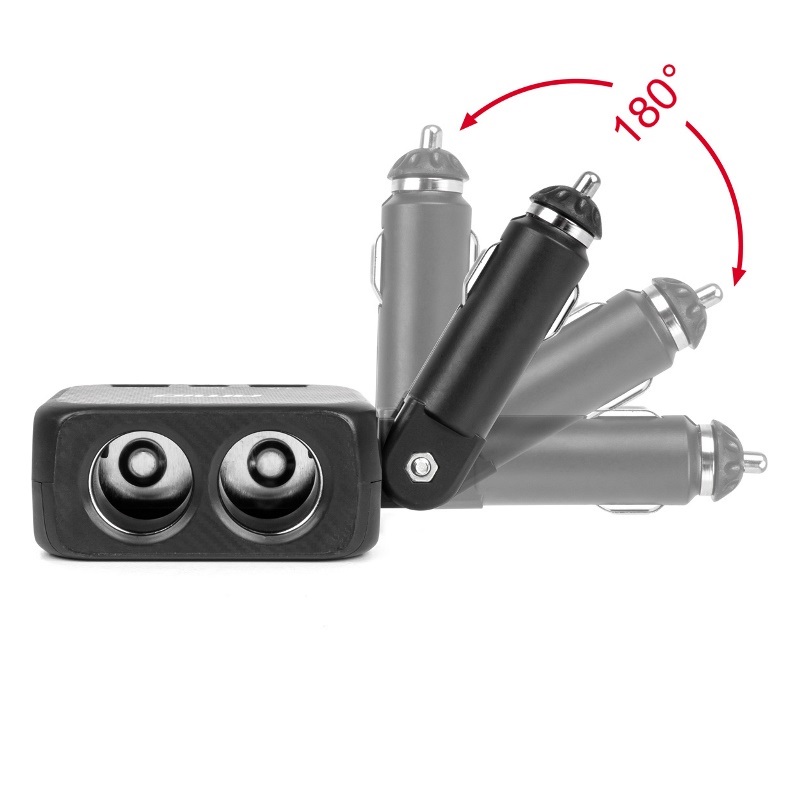 Predlžovacia zásuvka 2x USB-A 1x USB-C 12/24V 100W 180° 