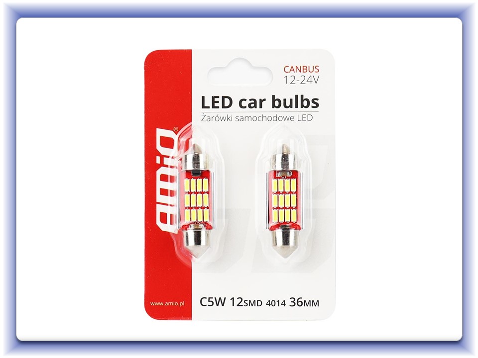 LED Canbus 10smd 4014 Festoon 36mm White 12V/24V