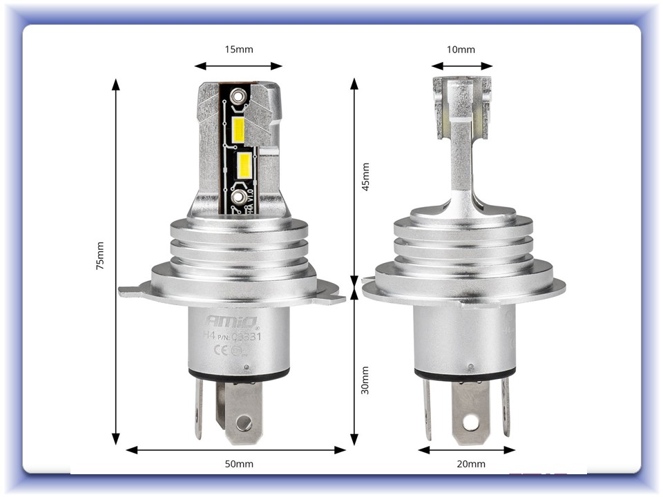 Led žiarovky H4/H19 series H-mini