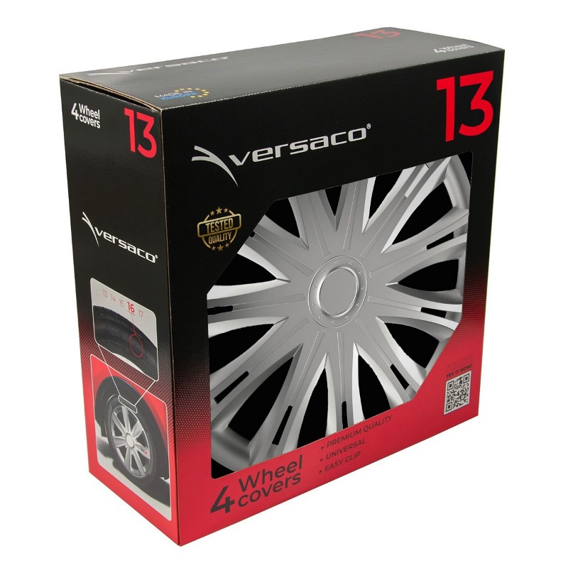 Puklice na kolesá 4ks sada Spark strieborná 13" COLOR BOX