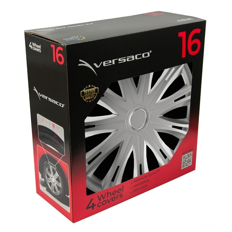 Puklice na kolesá 4ks sada Spark strieborná 16" COLOR BOX