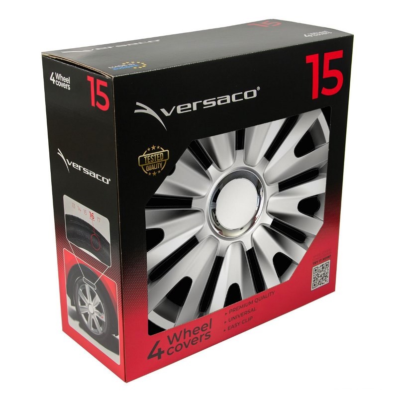 Puklice na kolesá 4ks sada Royal strieborná 15" COLOR BOX