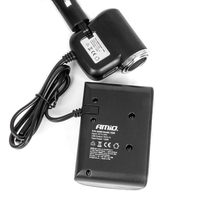 Predlžovacia zásuvkai 12V 24V 120W 80cm