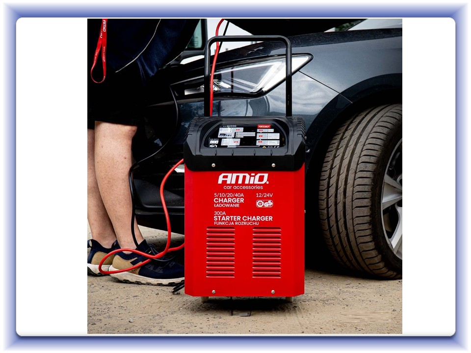 Autonabíjačka s funkciou štartovania max. 40 A 12 V 24 V štartovanie 300 A