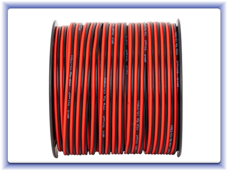 Dvojžilový vodič k reproduktorom CCA 2x1mm2 100m 5A
