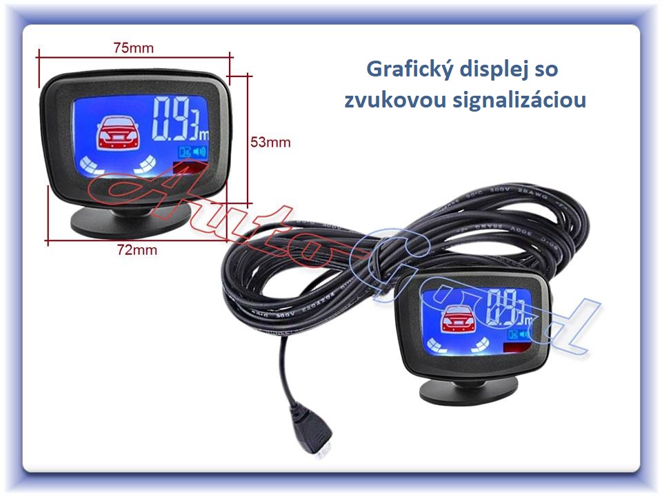 Parkovacie senzory predné+zadné grafické 16,5mm