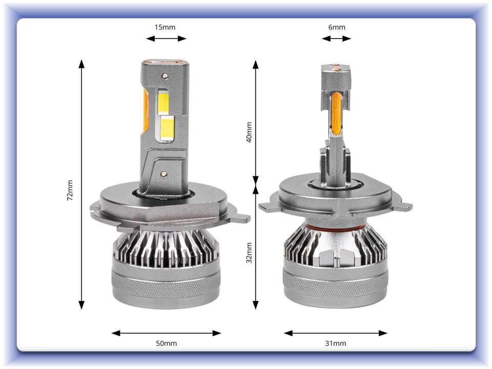 Led žiarovky H4/H19 séria HP Full Canbus