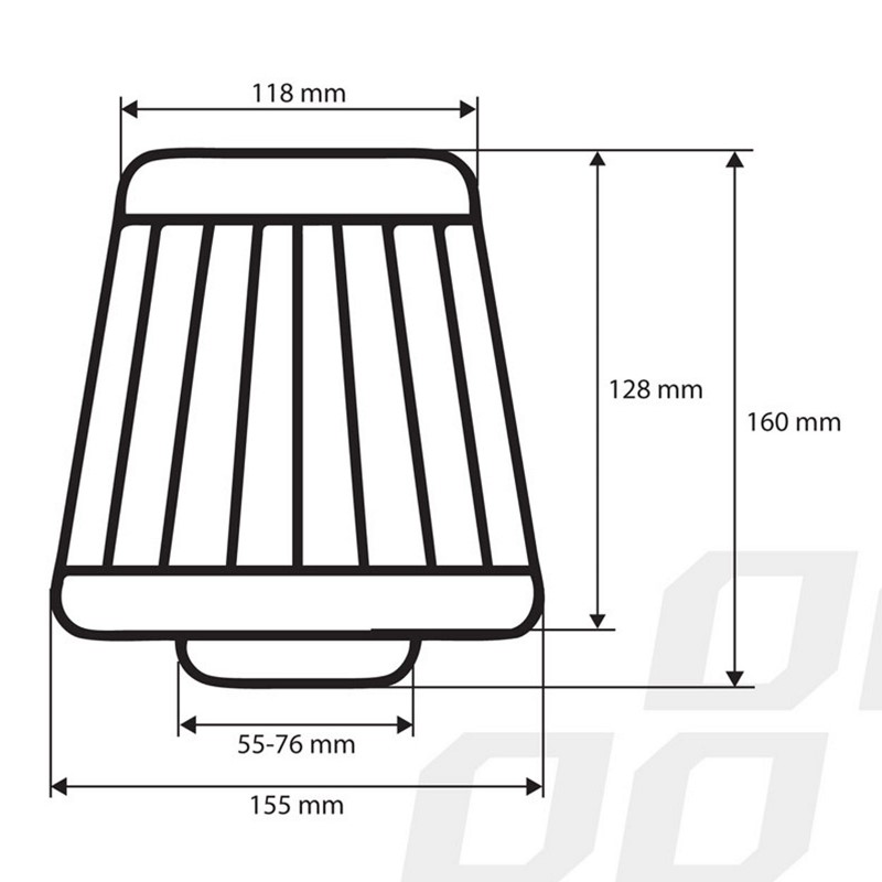 Vzduchový filter kužeľový + 3 adaptéry červený