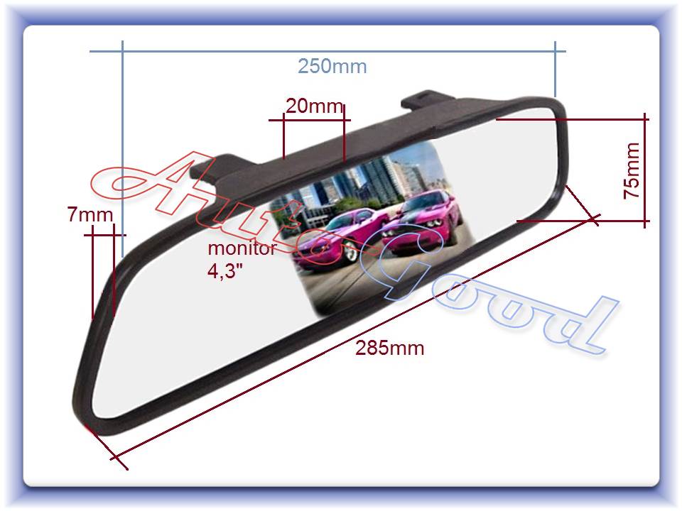 Cúvacia kamera smart+ monitor 4,3" v zrkadle
