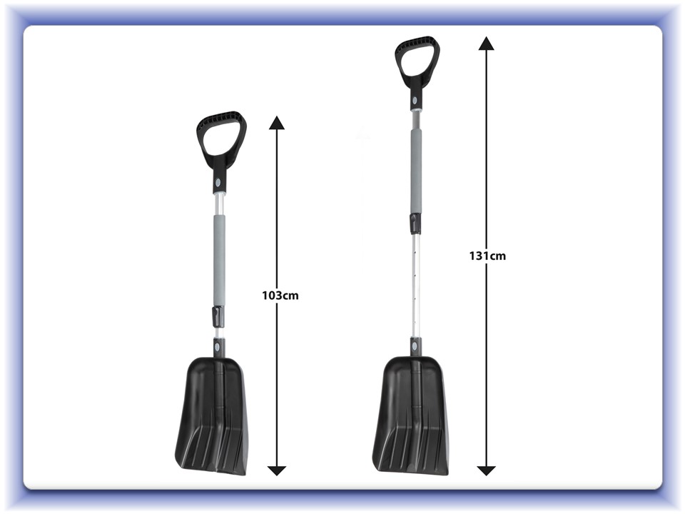 Teleskopická lopata na sneh s hliníkovou čepeľou 103-131 cm