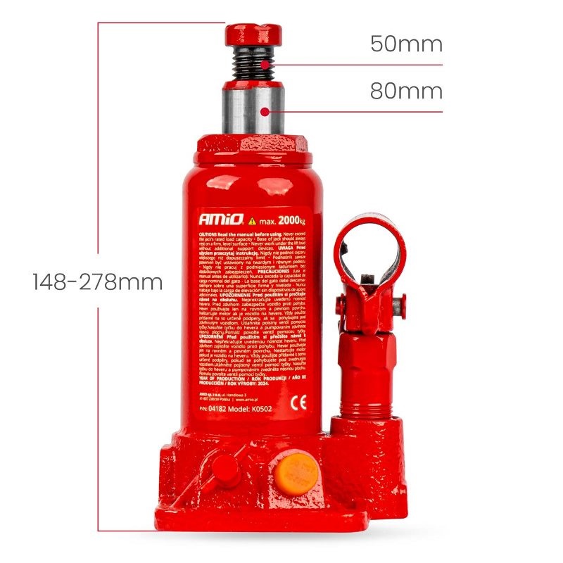 Hydraulický stĺpový zdvihák 2T v PVC boxe