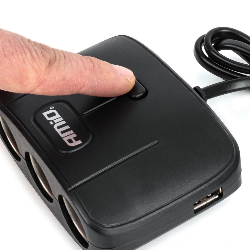 Predlžovacia zásuvkai 2x USB-A ON/OFF 12V 24V 100W 70cm