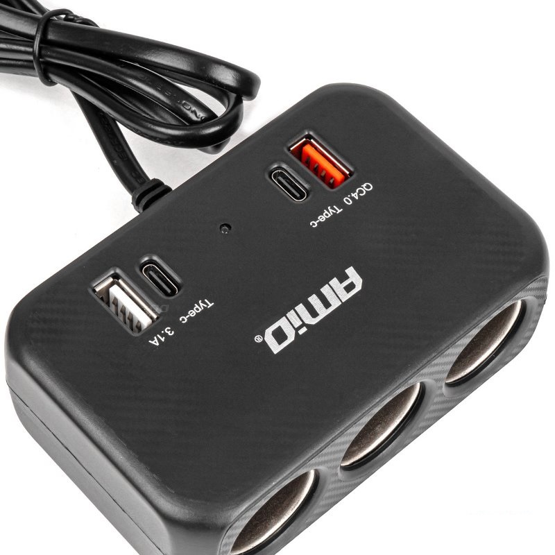 Predlžovacia zásuvkai 1x USB-A 1x USB-C QC4.0 12V 24V 120W 80cm