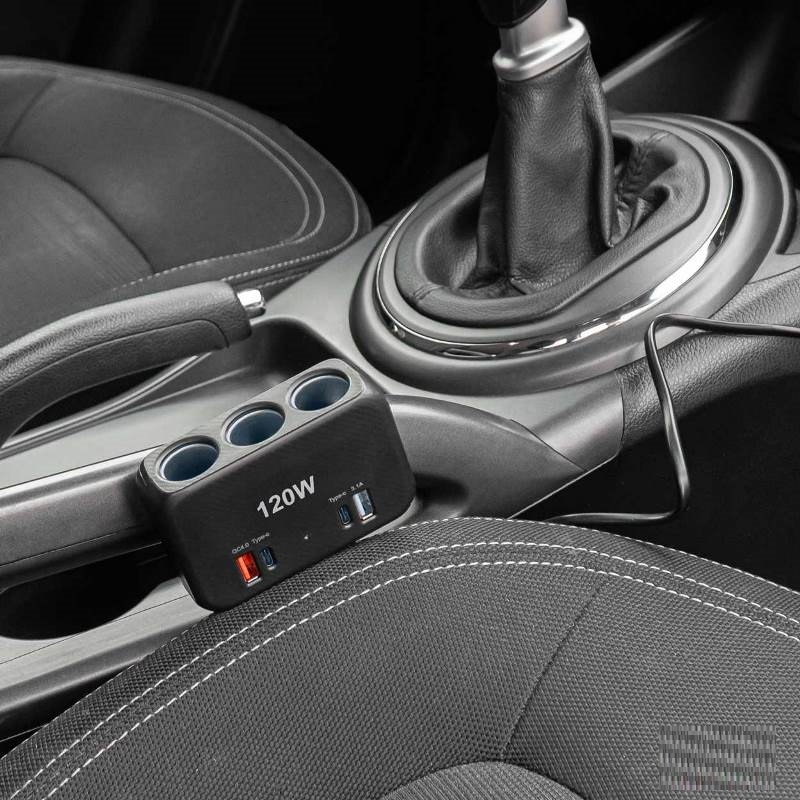 Predlžovacia zásuvkai 2x USB-A 1x USB-C QC4.0 12V 24V 120W 80cm