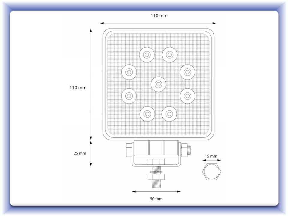 Pracovné svetlo 9LED 9 - 60V AWL03