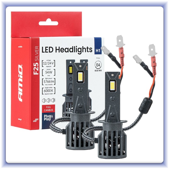 LED žiarovky H1 Séria F25 Silver Full Canbus 12V 24V