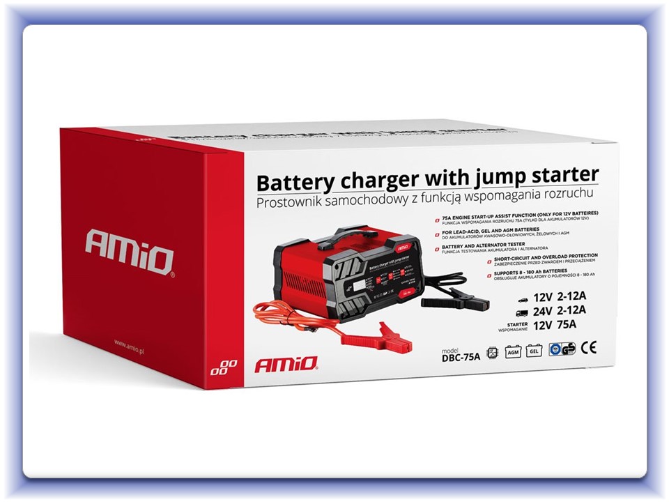 Nabíjačka so štartovacou funkciou 12A 6/12 12V 75A