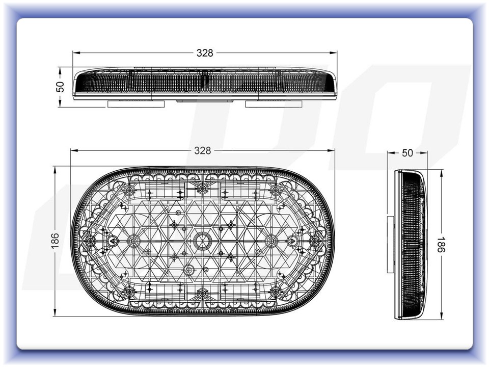 Výstražné svetlo LED WLB78 magnet 48LED 12/24V 