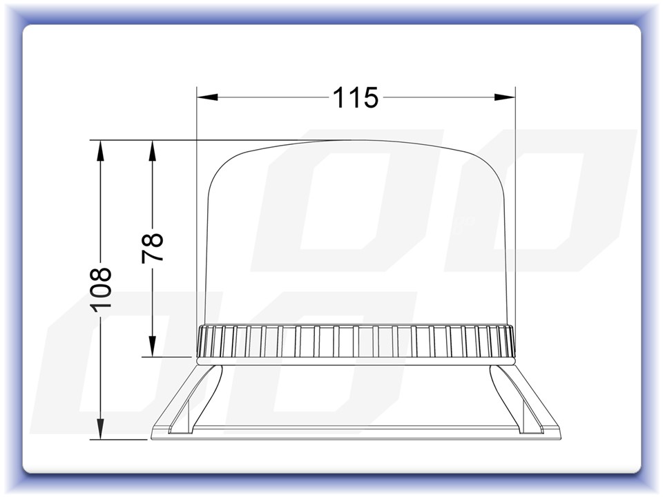 Výstražný maják W22m 60LED Magnet 12/24V