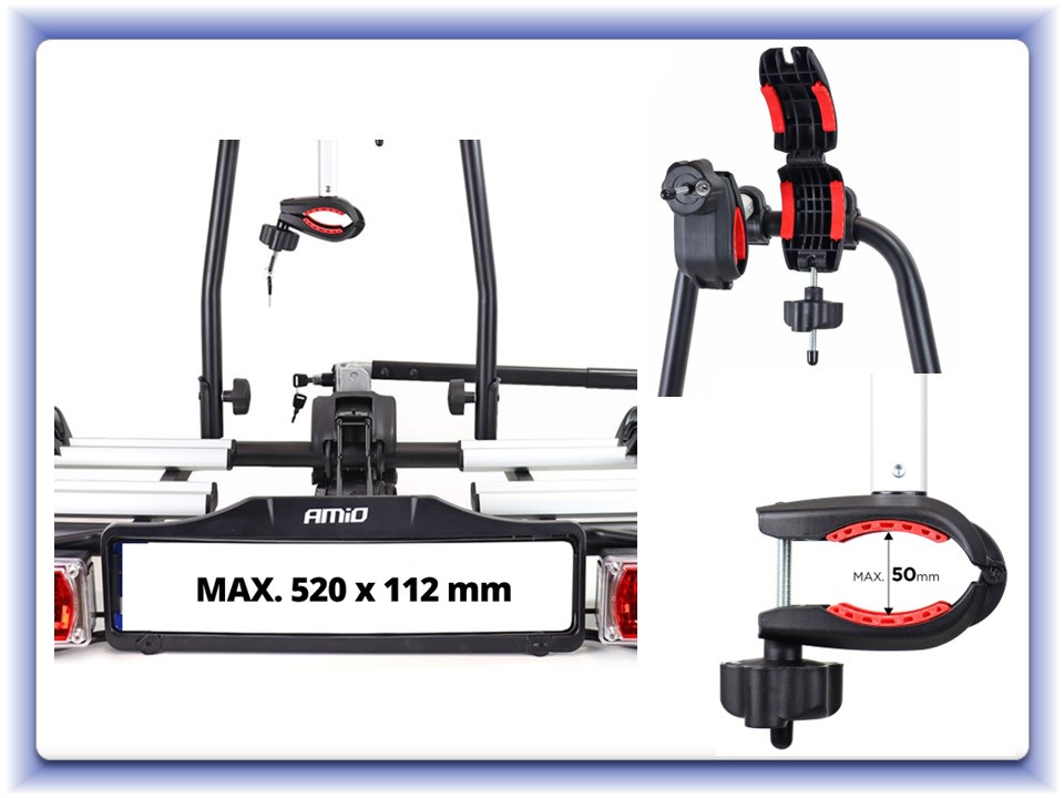 Nosič na bicykle na ťažné zariadenie auta E-Bike TBC-02/2
