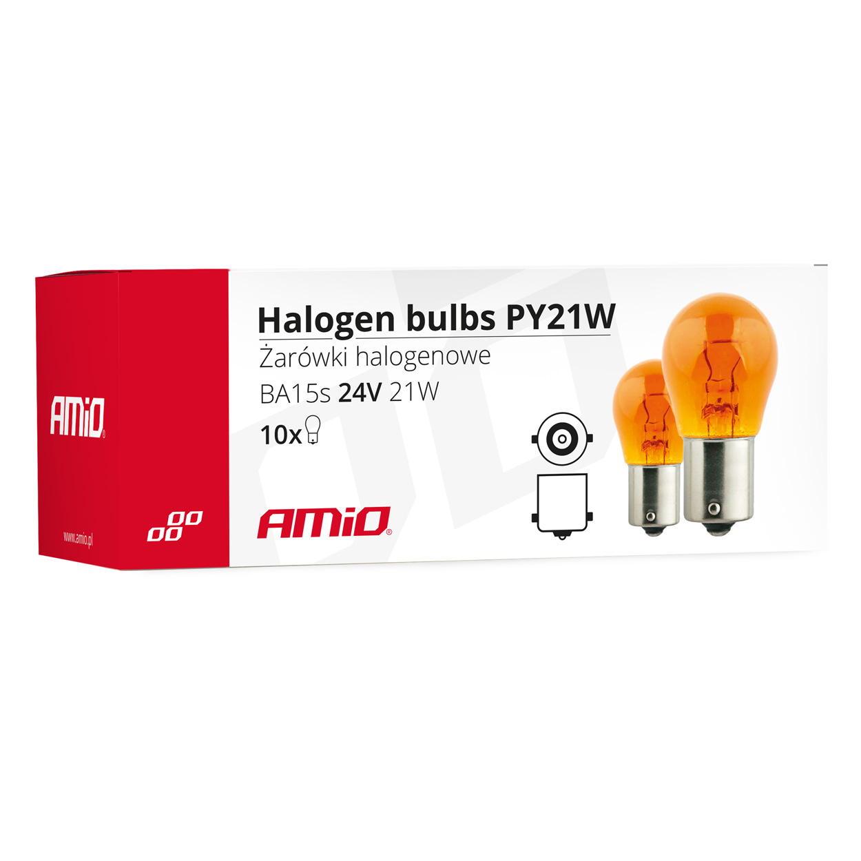 Halogénové žiarovký PY21W BA15s 24V 21W AMBER 10ks