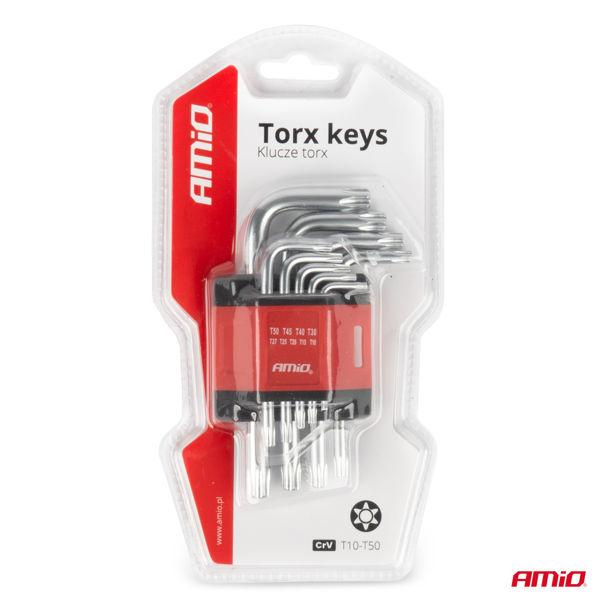 Torx kľúče CRV 9ks AMIO-01040
