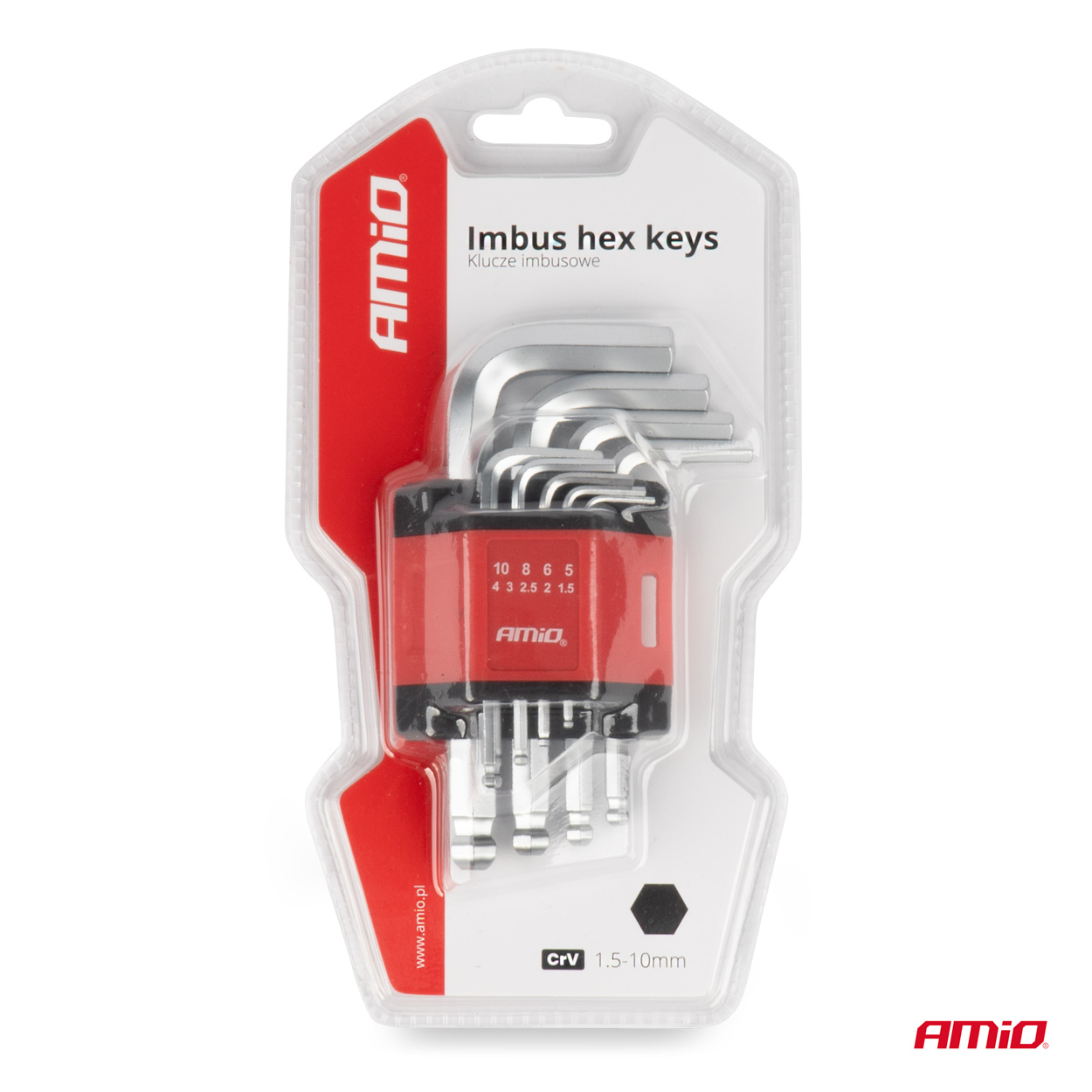 Imbusové kľúče CRV 9ks AMIO-01041