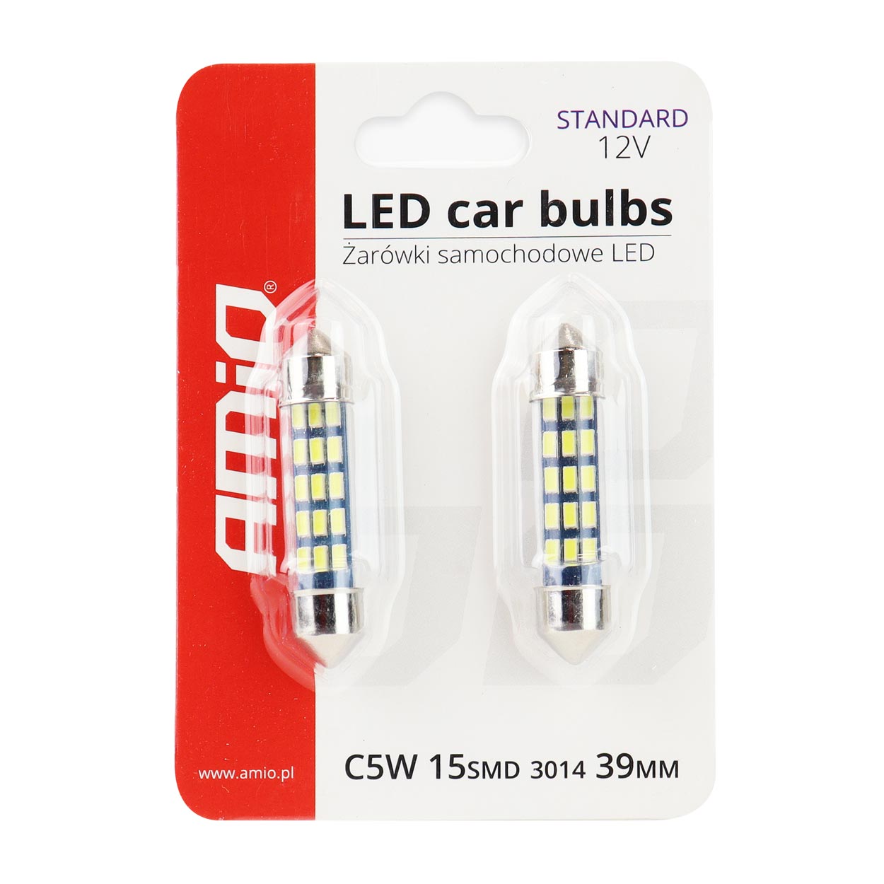 LED žiarovky STANDARD 3014 15SMD Festoon C5W C10W C3W 39mm White 12V