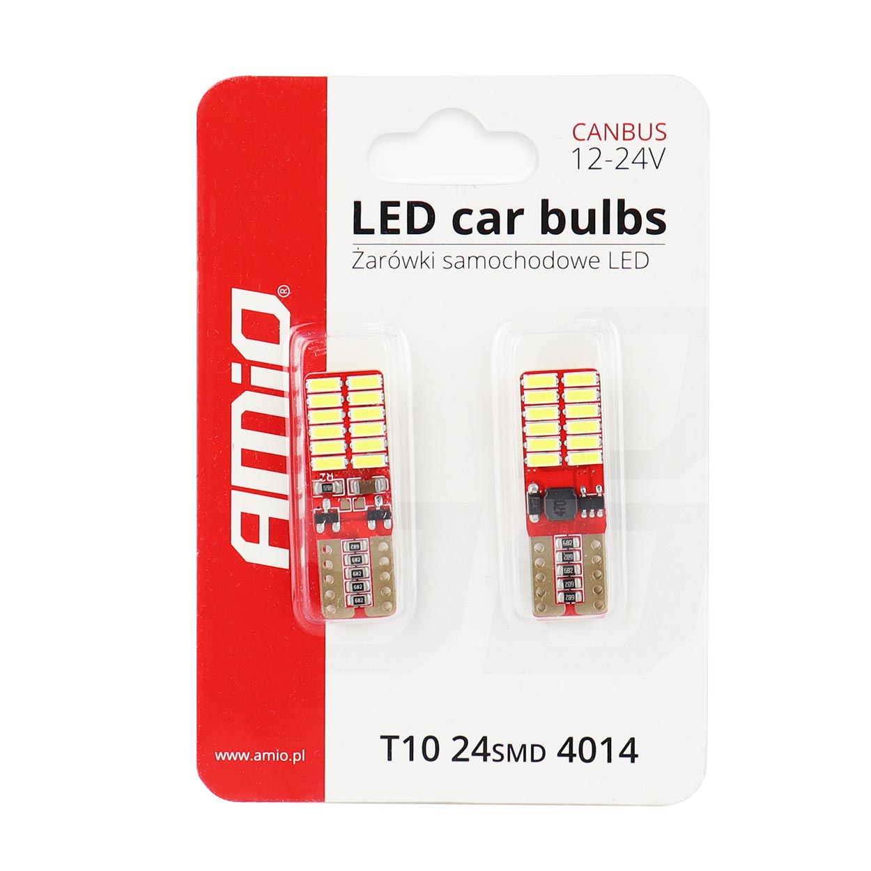 LED žiarovky CANBUS 24SMD 4014 T10e (W5W) White 12V/24V