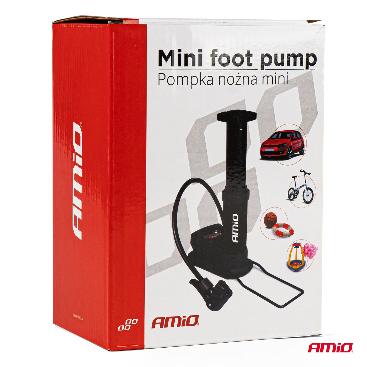 Kovová nožná pumpa s manometrom MINI PU03