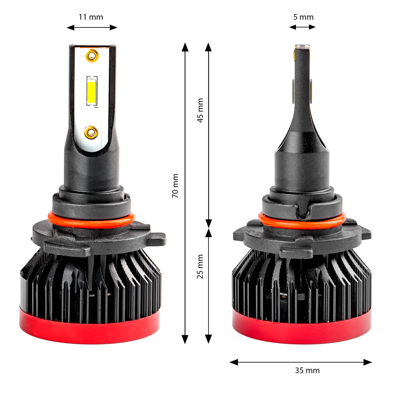 LED žiarovky hlavného svietenia HB3 9005/HIR1 9011/H10 BF séria AMiO