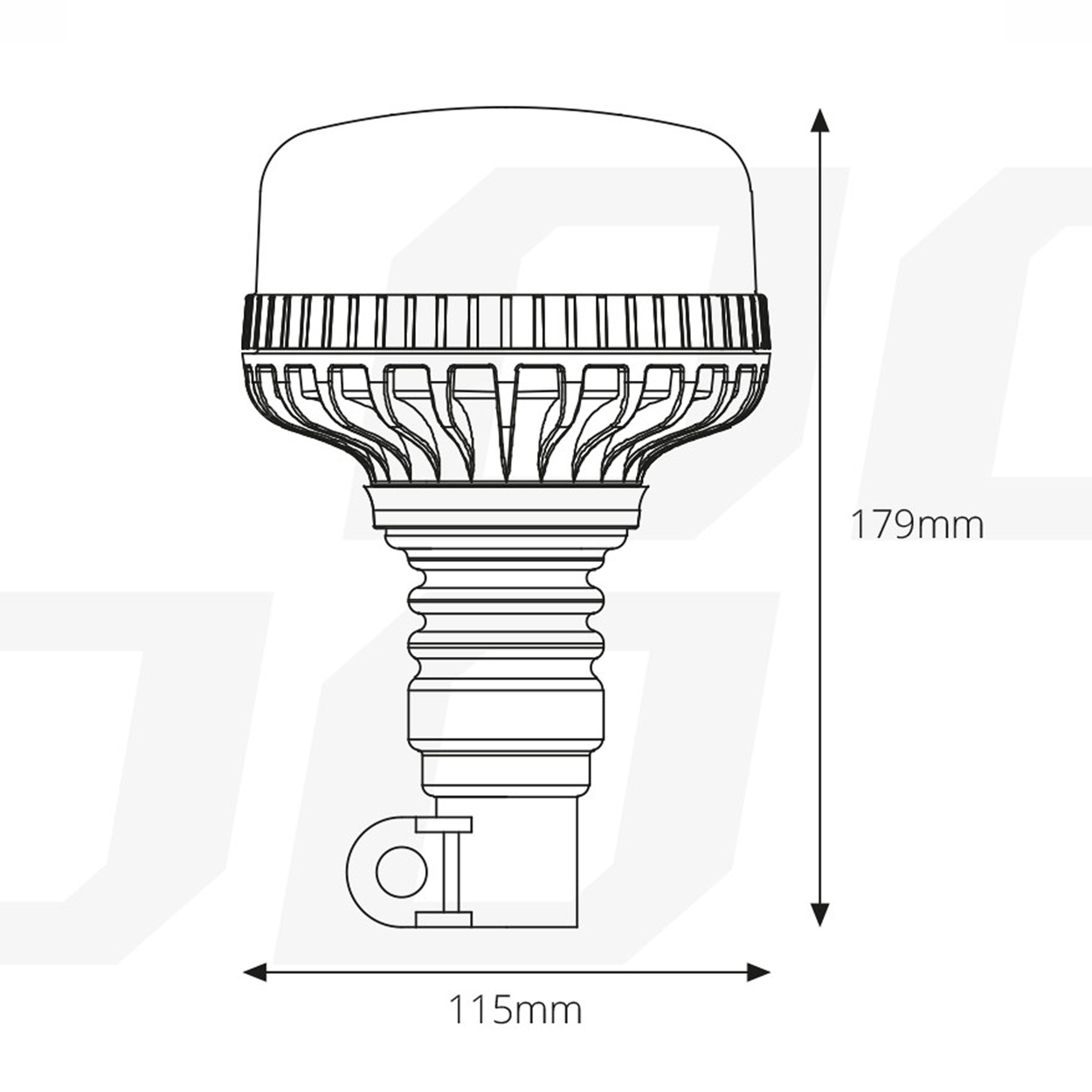 Výstražný maják W03P tyčový Flexi R65 R10 36LED 12 / 24V IP56
