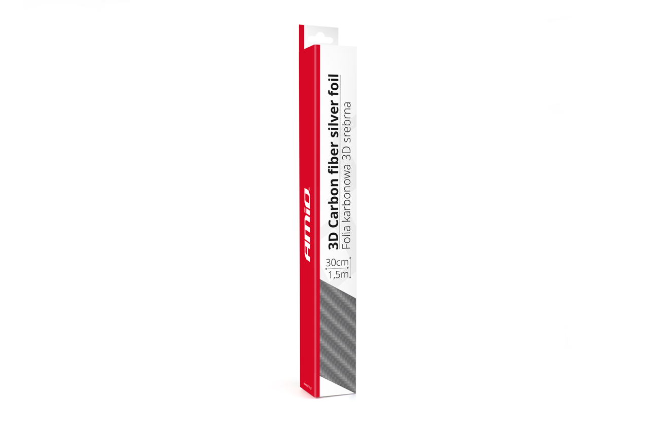 Karbónová fólia strieborná 3D 30cm x 150cm AMiO-02600