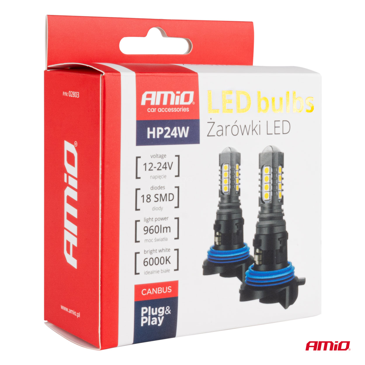 LED žiarovky CANBUS 3030 18SMD HP24W White 12V/24V