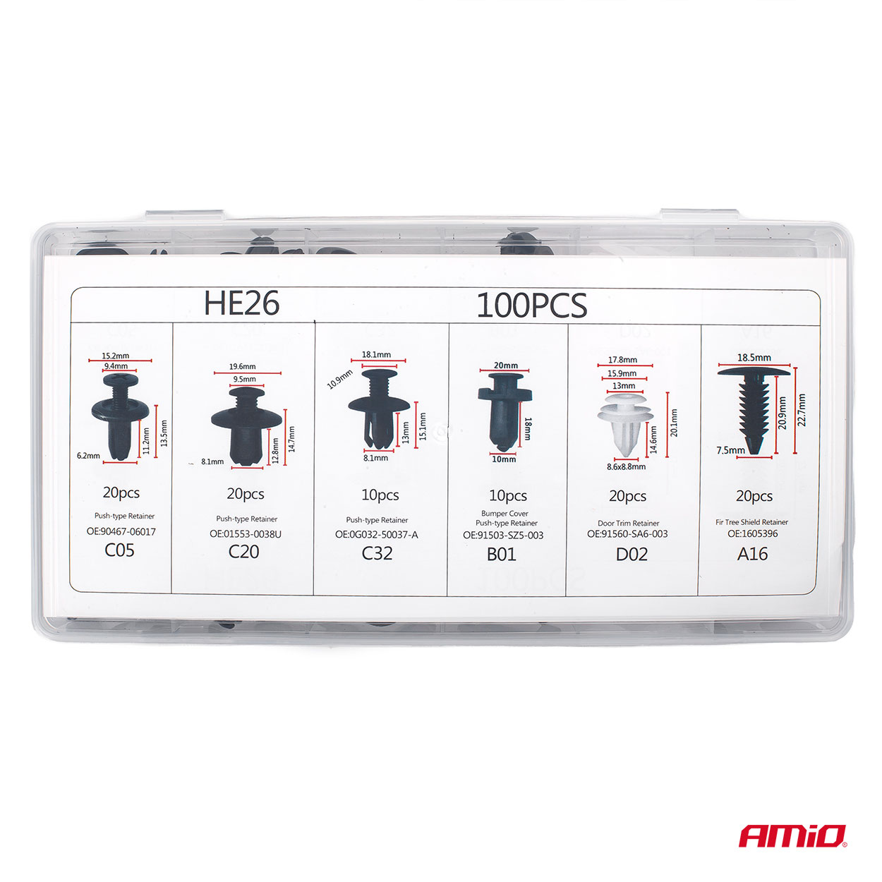 Spony a príchytky na čalúnenie vozidiel 100ks