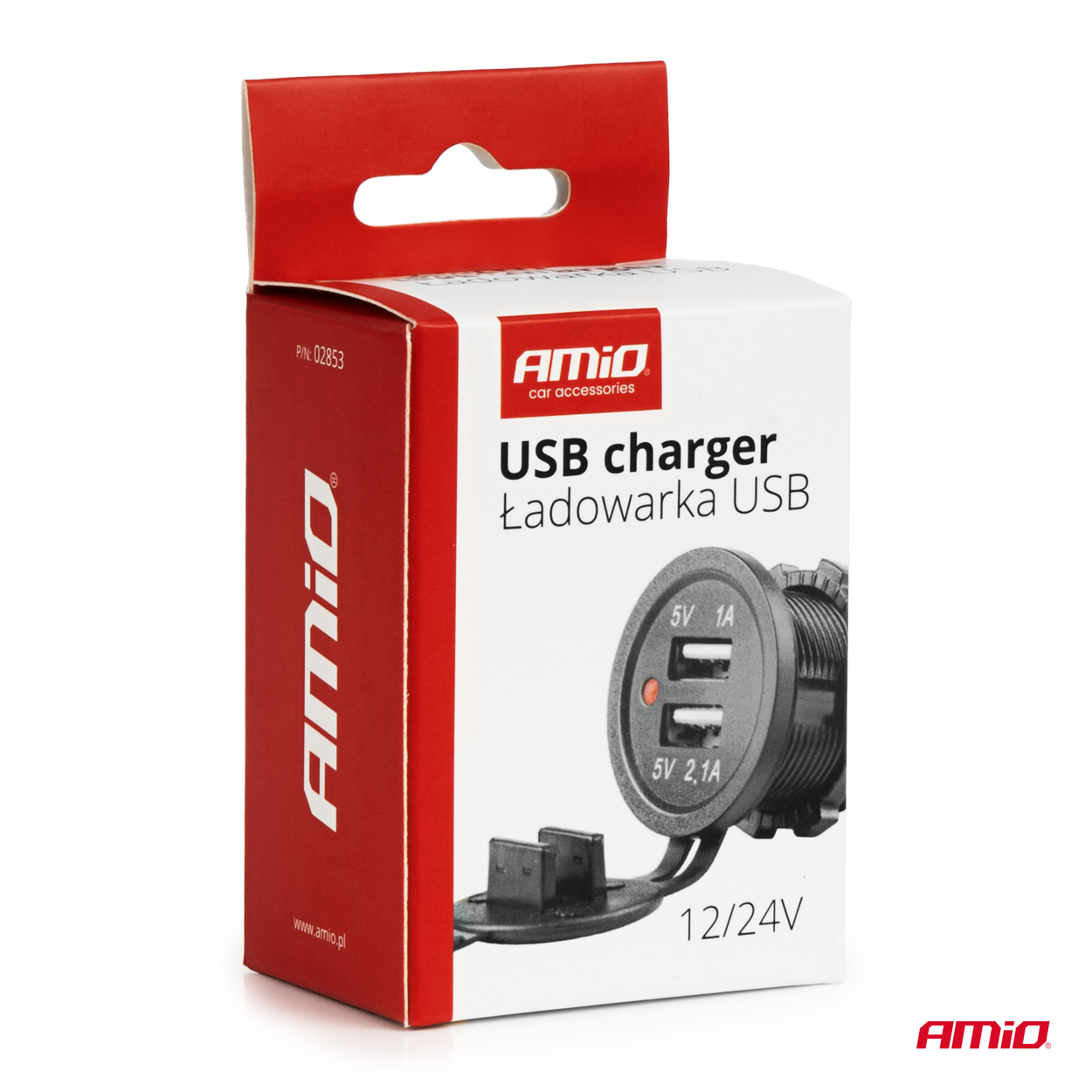 Nabíjačka 2xUSB 12/24V MOD-03 AMiO-02853