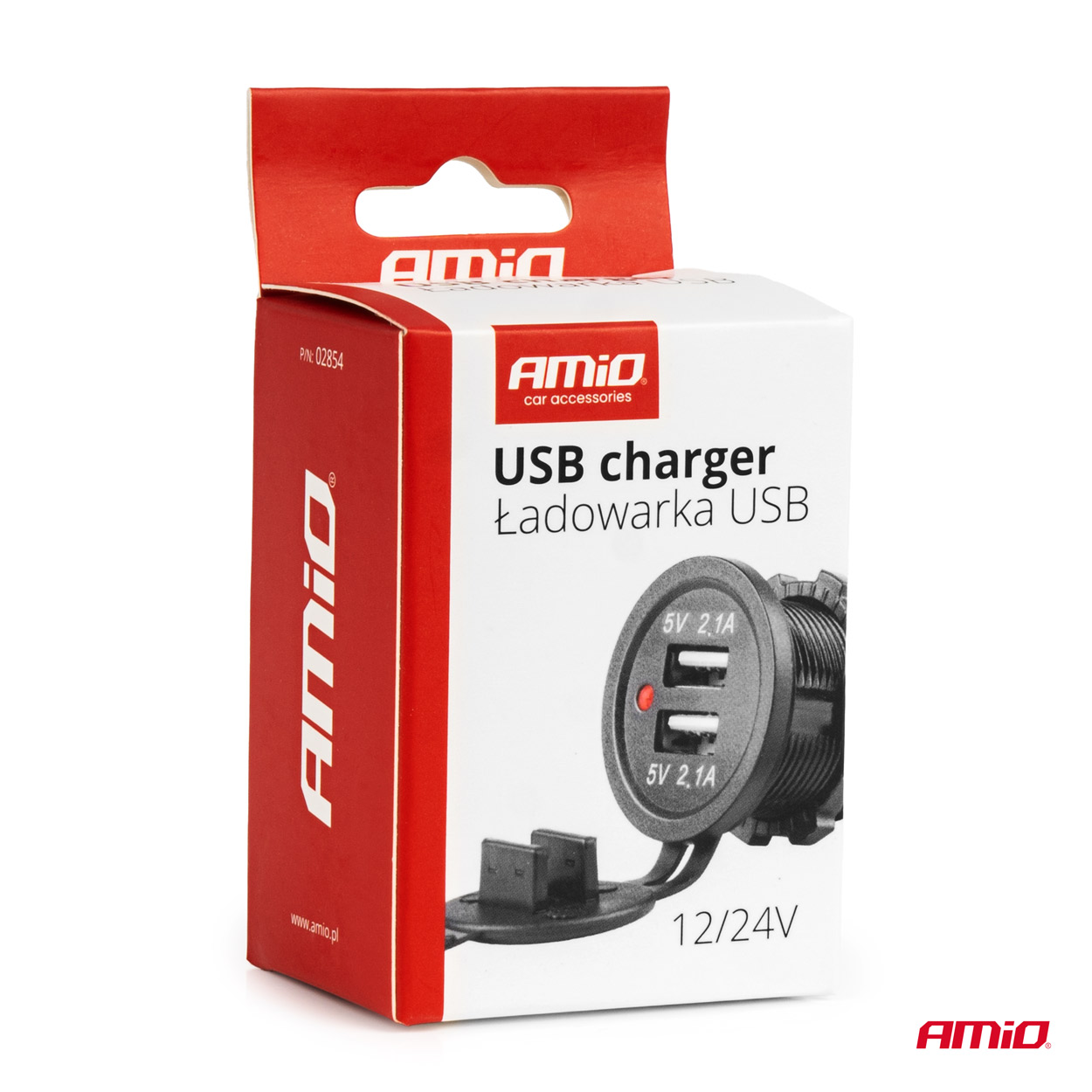 Nabíjačka 2xUSB 12/24V MOD-04 AMiO-02854