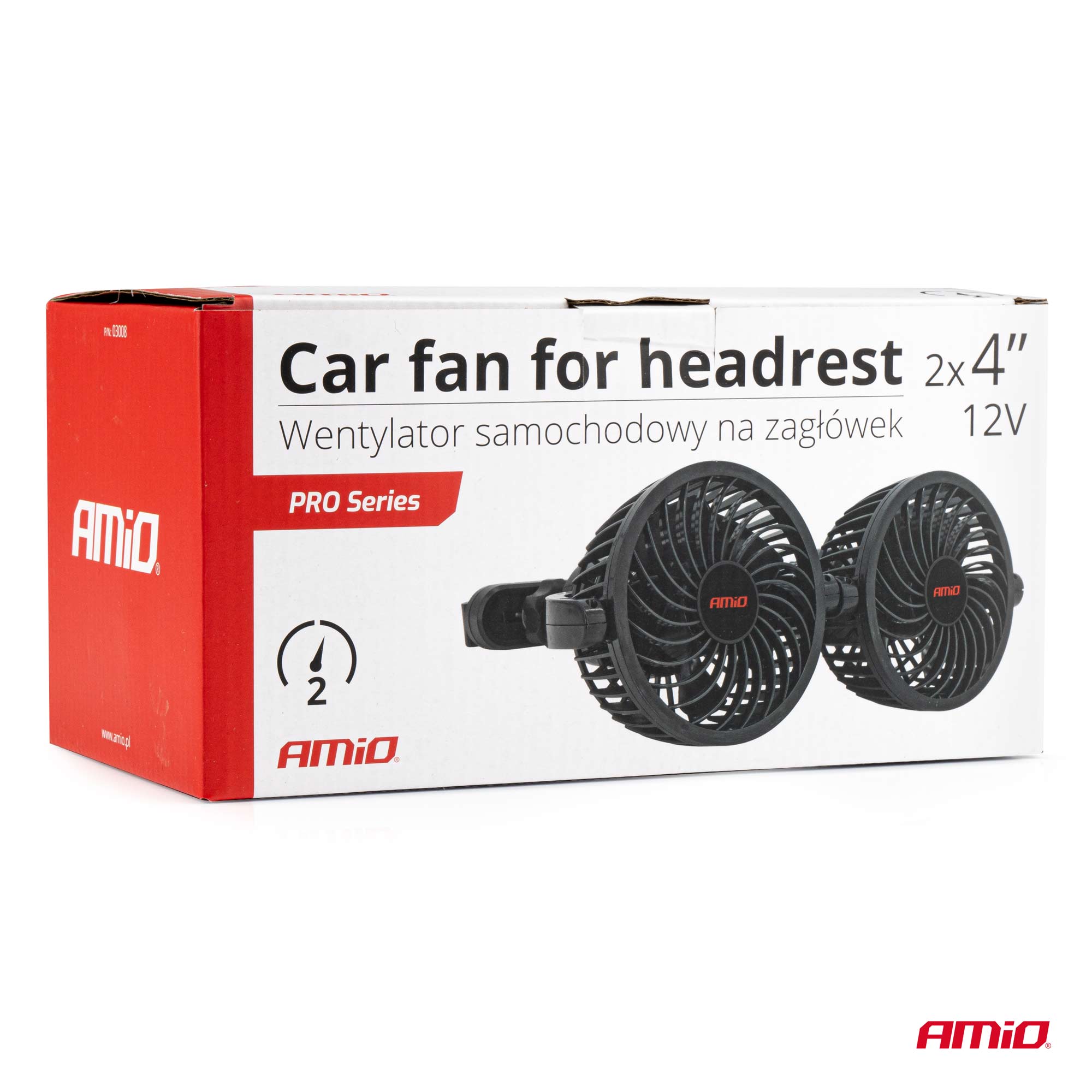 Ventilátor do auta pre opierku hlavy 2x4" 12V