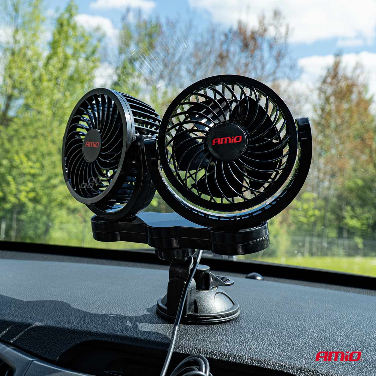 Ventilátor do auta s prísavkou 2x4" 12V