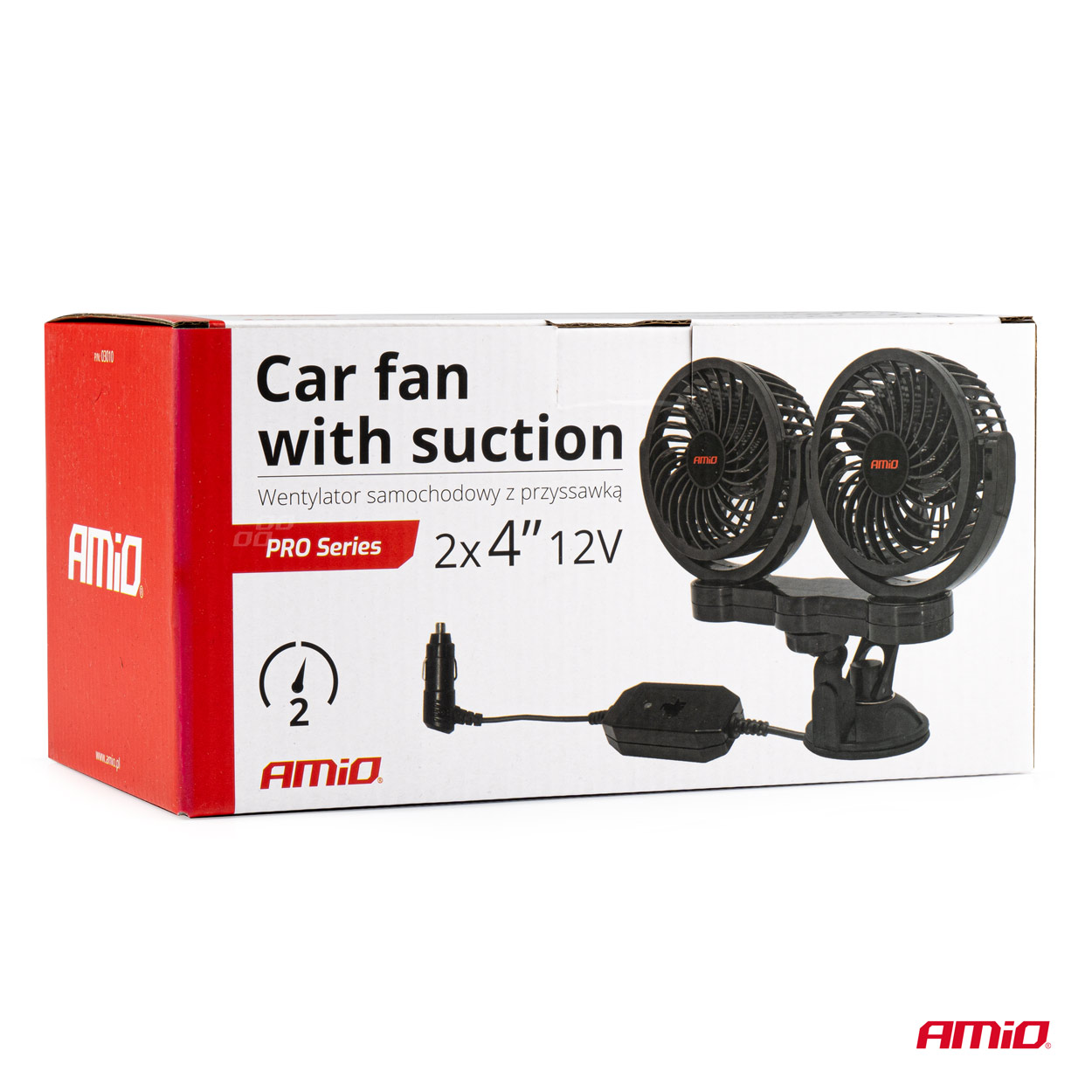 Ventilátor do auta s prísavkou 2x4" 12V