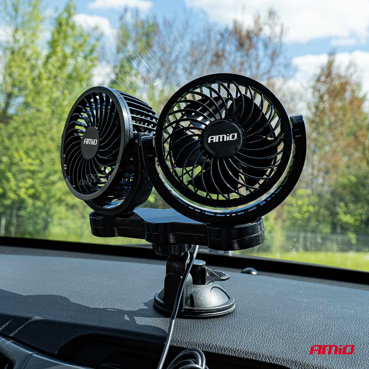 Ventilátor do auta s prísavkou 2x4" 24V